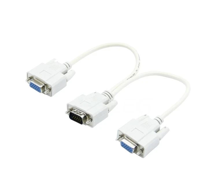 VGA 15 pin male to 2 female splitter cable